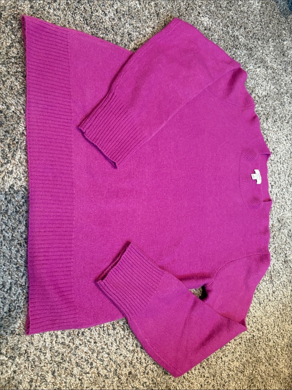 J. Crew Women's Scoop Neck Sweater in Fuchsia